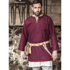 Burgschneider Tunique Lodin, Rouge -Vêtements Viking Soldes Magasin tunique lodin rouge 1