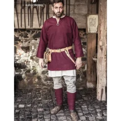 Burgschneider Tunique Lodin, Rouge -Vêtements Viking Soldes Magasin tunique lodin rouge 2