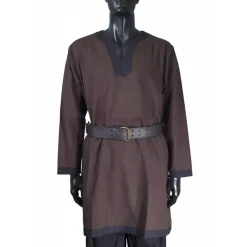 Epic Armoury Tunique Médiévale à Manches Longues Marron