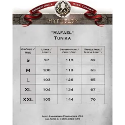 Mytholon Tunique Motif Rafael Herringbone, Rouge -Vêtements Viking Soldes Magasin tunique motif rafael herringbone rouge 2