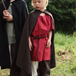 Tunique Pour Enfants Ivar, à Manches Courtes, Rouge -Vêtements Viking Soldes Magasin tunique pour enfants ivar a manches courtes rouge 2