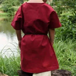 Tunique Pour Enfants Ivar, à Manches Courtes, Rouge -Vêtements Viking Soldes Magasin tunique pour enfants ivar a manches courtes rouge 4