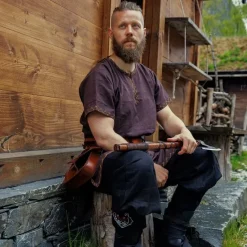 Leonardo Carbone Tunique Viking Courte Harbard, Marron -Vêtements Viking Soldes Magasin tunique viking courte harbard marron 3