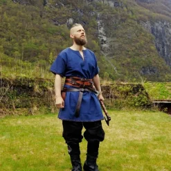 Leonardo Carbone Tunique Viking Courte Theobald, Bleu -Vêtements Viking Soldes Magasin tunique viking courte theobald bleu 3