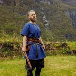 Leonardo Carbone Tunique Viking Courte Theobald, Bleu -Vêtements Viking Soldes Magasin tunique viking courte theobald bleu 4