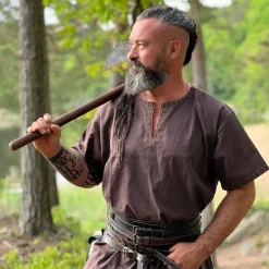 Leonardo Carbone Tunique Viking Courte Theobald, Marron