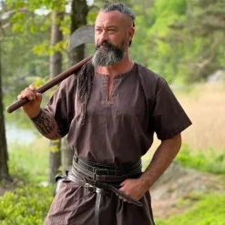 Leonardo Carbone Tunique Viking Courte Theobald, Marron -Vêtements Viking Soldes Magasin tunique viking courte theobald marron 3