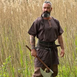 Leonardo Carbone Tunique Viking Courte Theobald, Marron -Vêtements Viking Soldes Magasin tunique viking courte theobald marron 4