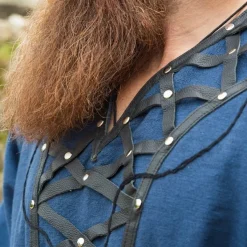 Leonardo Carbone Tunique Viking Farulfr, Bleu -Vêtements Viking Soldes Magasin tunique viking farulfr bleu 5
