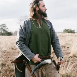 Leonardo Carbone Tunique Viking Hans, Verte -Vêtements Viking Soldes Magasin tunique viking hans verte 3