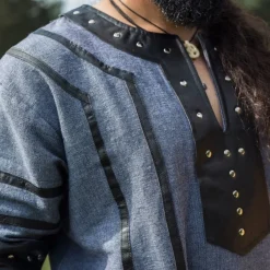 Leonardo Carbone Tunique Viking Rollo, Bleu-gris 11 Leonardo Carbone Tunique Viking Rollo, Bleu-gris -Vêtements Viking Soldes Magasin tunique viking rollo bleu gris 3