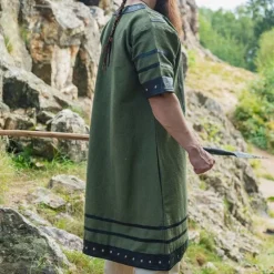 Leonardo Carbone Tunique Viking Rollo, Vert -Vêtements Viking Soldes Magasin tunique viking rollo vert 4