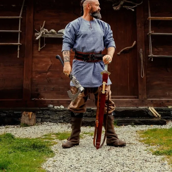 Leonardo Carbone Tunique Viking Torsten, Bleu 6 Leonardo Carbone Tunique Viking Torsten, Bleu – Image 4