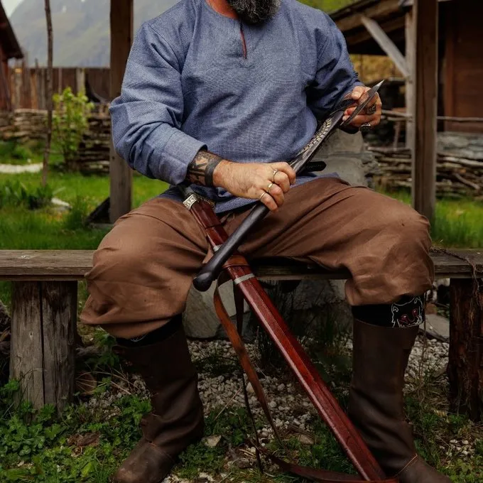 Leonardo Carbone Tunique Viking Torsten, Bleu 8 Leonardo Carbone Tunique Viking Torsten, Bleu – Image 6