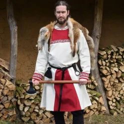 Tunique Viking Viborg, Rouge Naturel -Vêtements Viking Soldes Magasin tunique viking viborg rouge naturel 5
